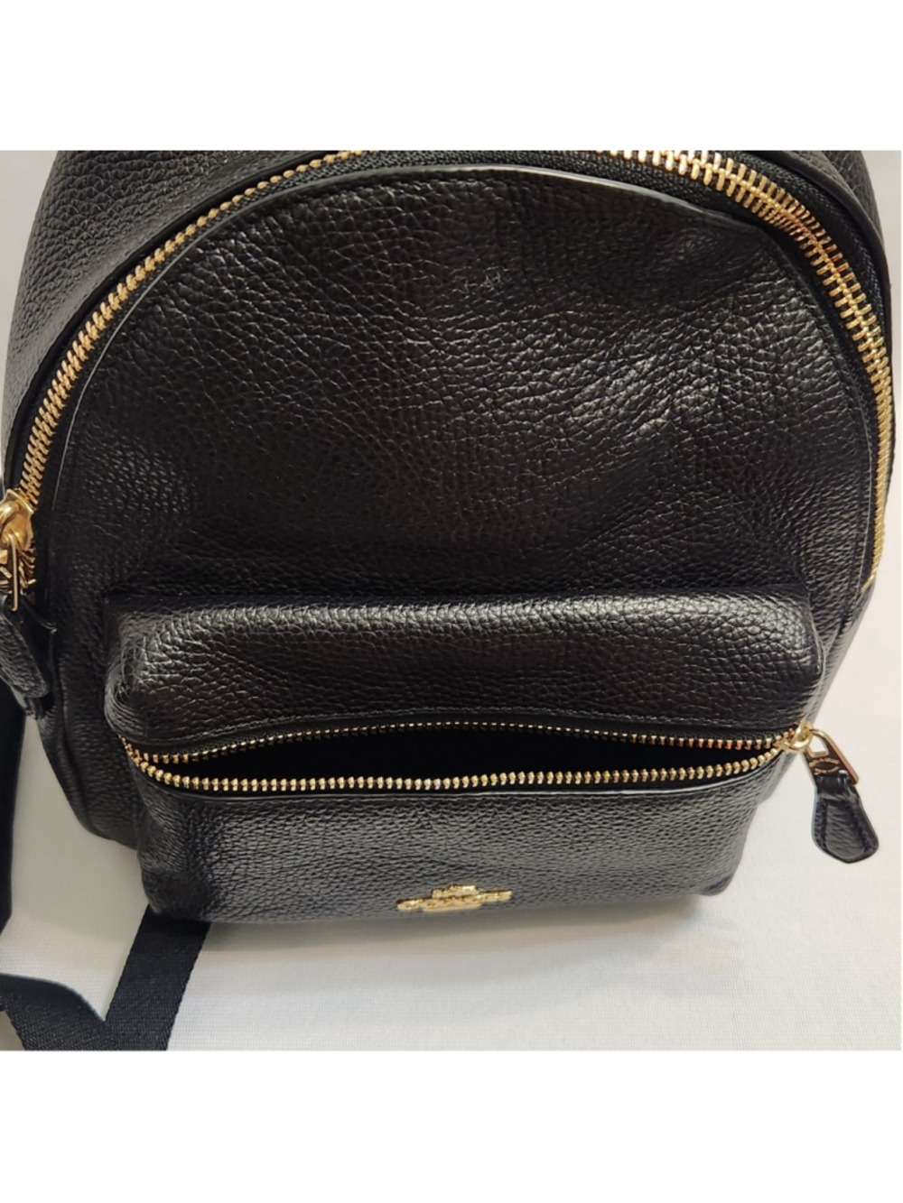 Coach Taylor Small Black Pebble Leather Backpack - Picture 6 of 15
